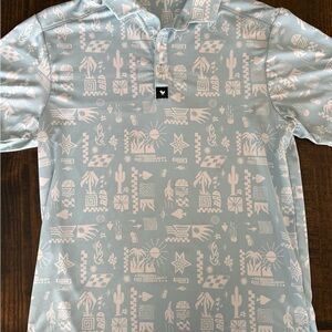 Bad Birdie Sky Blue Graphic Polo